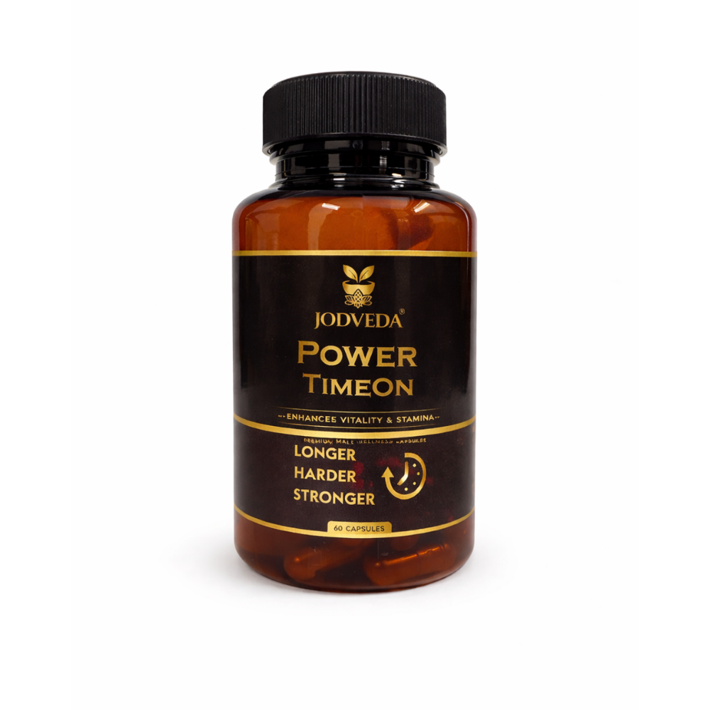 JodVeda Power Timeon Capsules for Men | Ayurvedic Herbal Wellness Formula | Supports Vitality, Stamina & Energy | With Ashwagandha, Kaunch Beej & Gokhru | 60 Capsules
