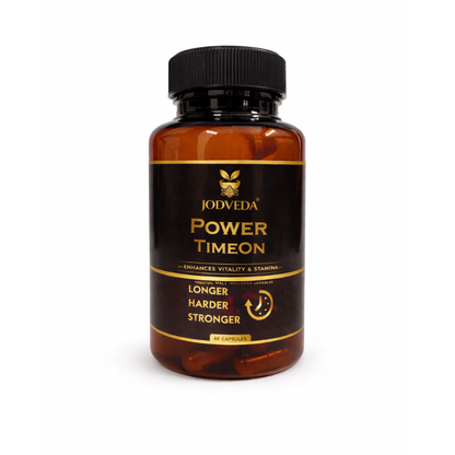 JodVeda Power Timeon Capsules for Men | Ayurvedic Herbal Wellness Formula | Supports Vitality, Stamina & Energy | With Ashwagandha, Kaunch Beej & Gokhru | 60 Capsules