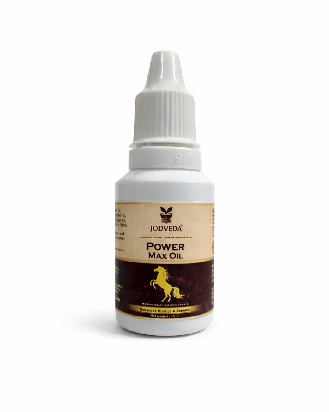 Jodveda Power Max Oil for Men | Ayurvedic Herbal for Vitality & Stamina Support | External Use Oil | Natural Performance Support | 15 ml